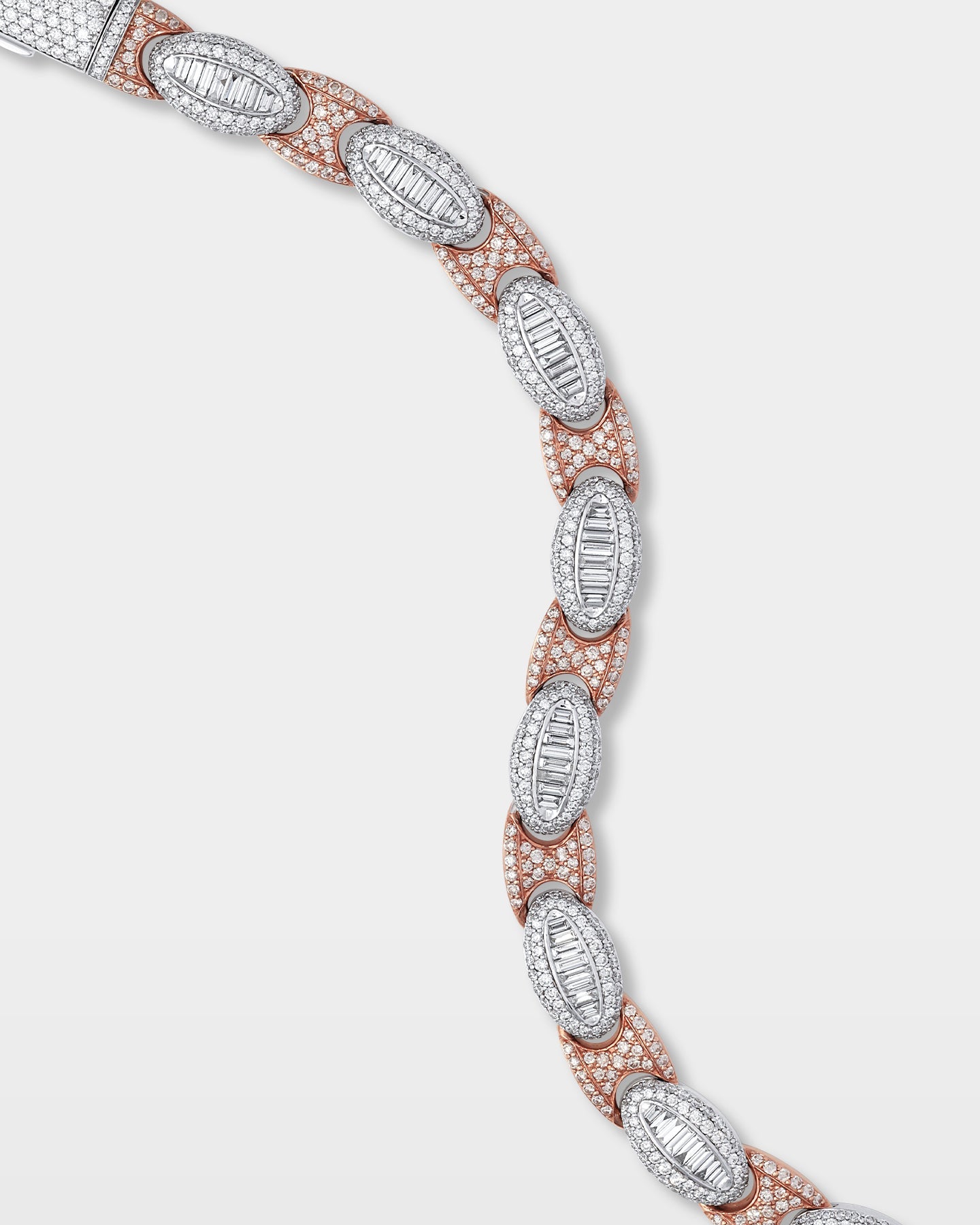 Two-Tone Oval Diamond Link Bracelet