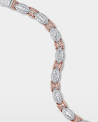 Two-Tone Oval Diamond Link Bracelet