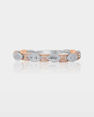 Two-Tone Oval Diamond Link Bracelet