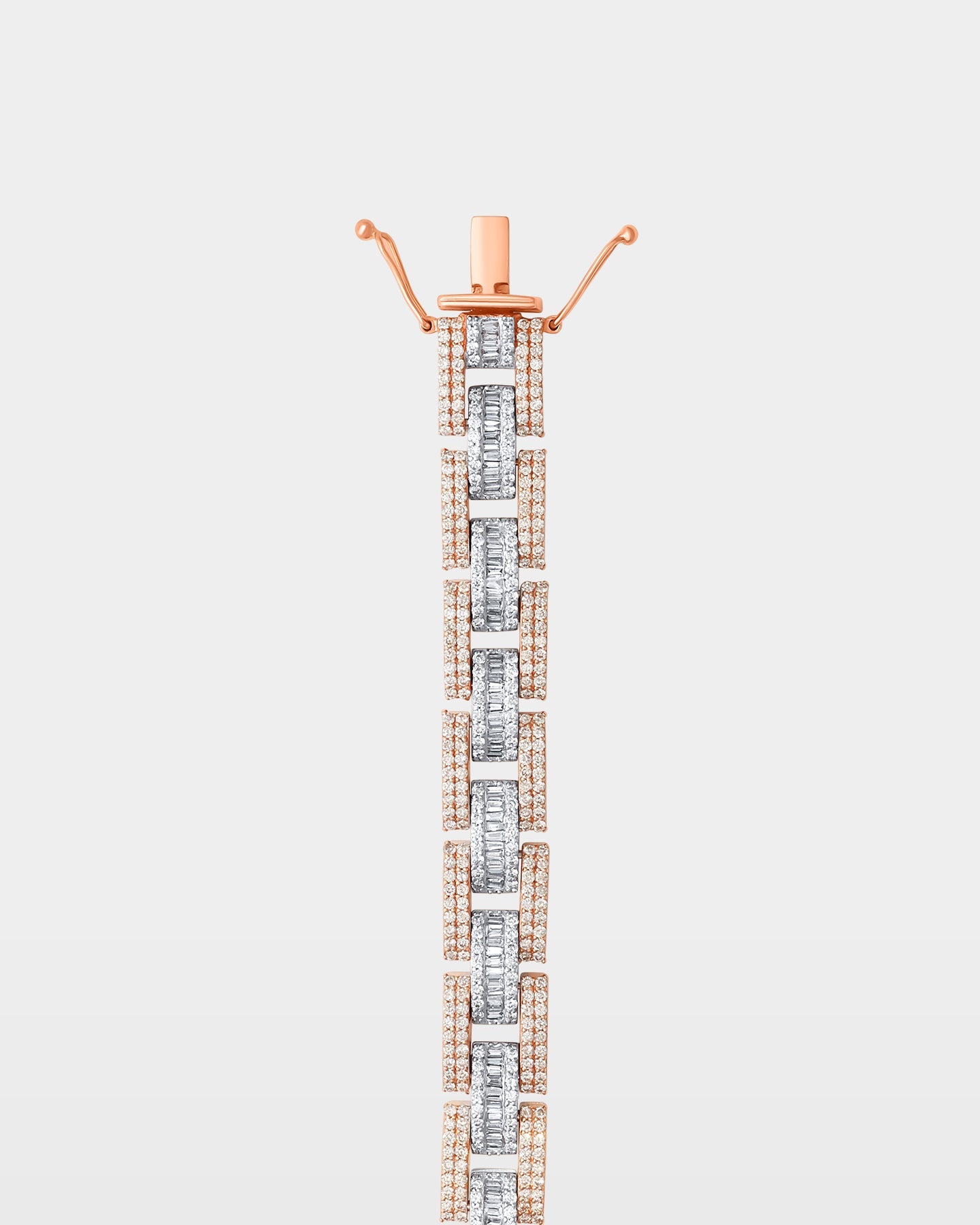 Two-Tone Triple Row Diamond Bracelet