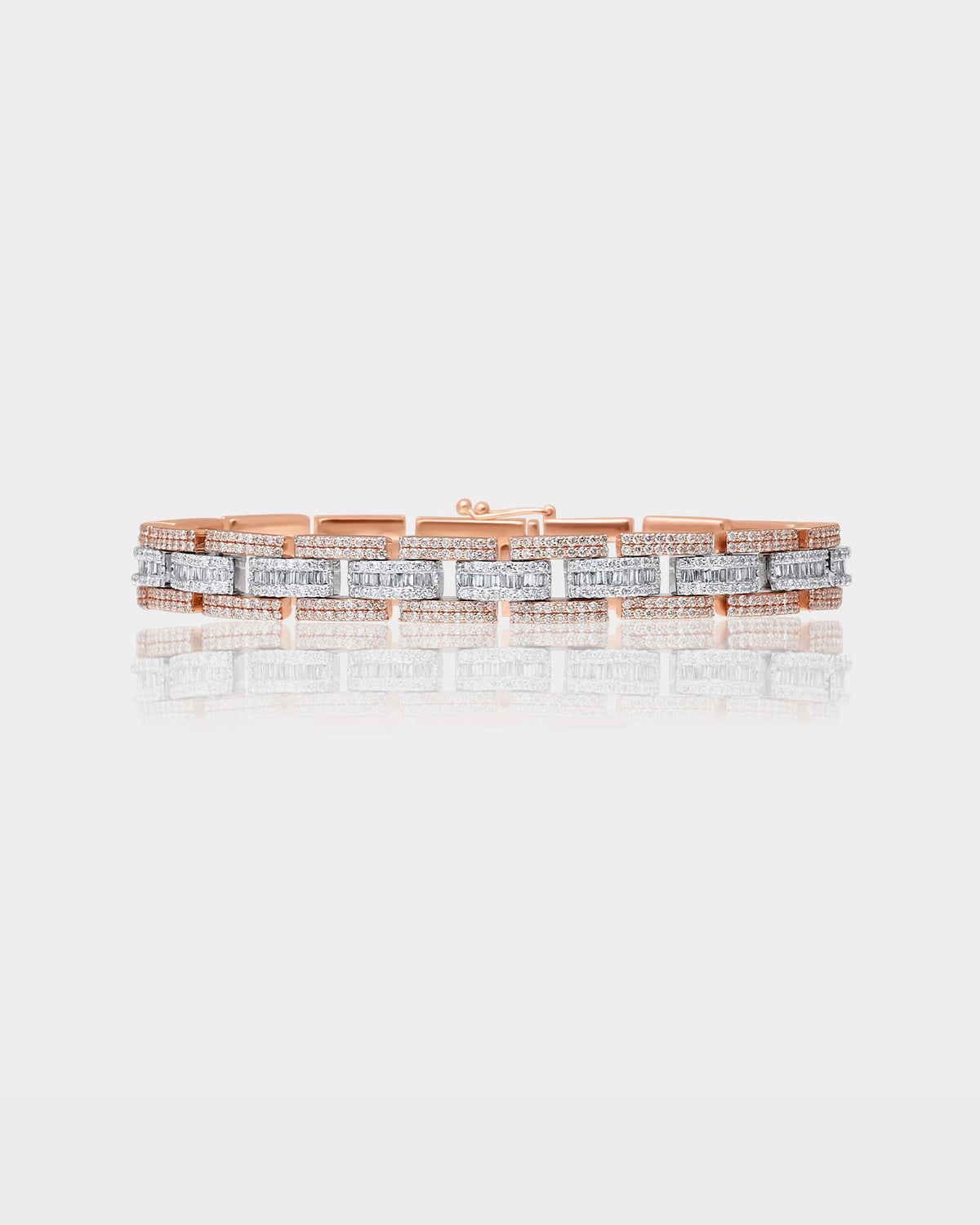 Two-Tone Triple Row Diamond Bracelet