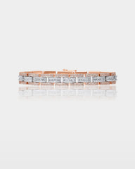 Two-Tone Triple Row Diamond Bracelet
