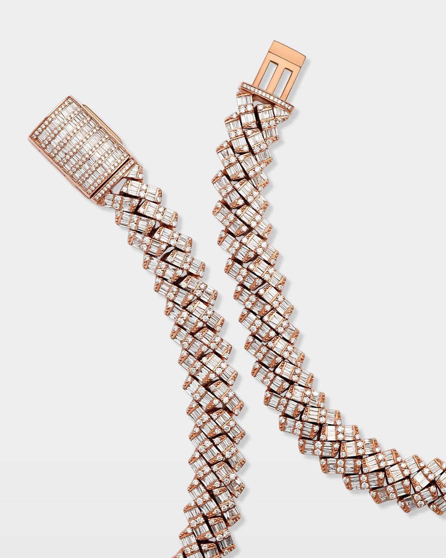 Two Row Diamond Cuban Link Chain