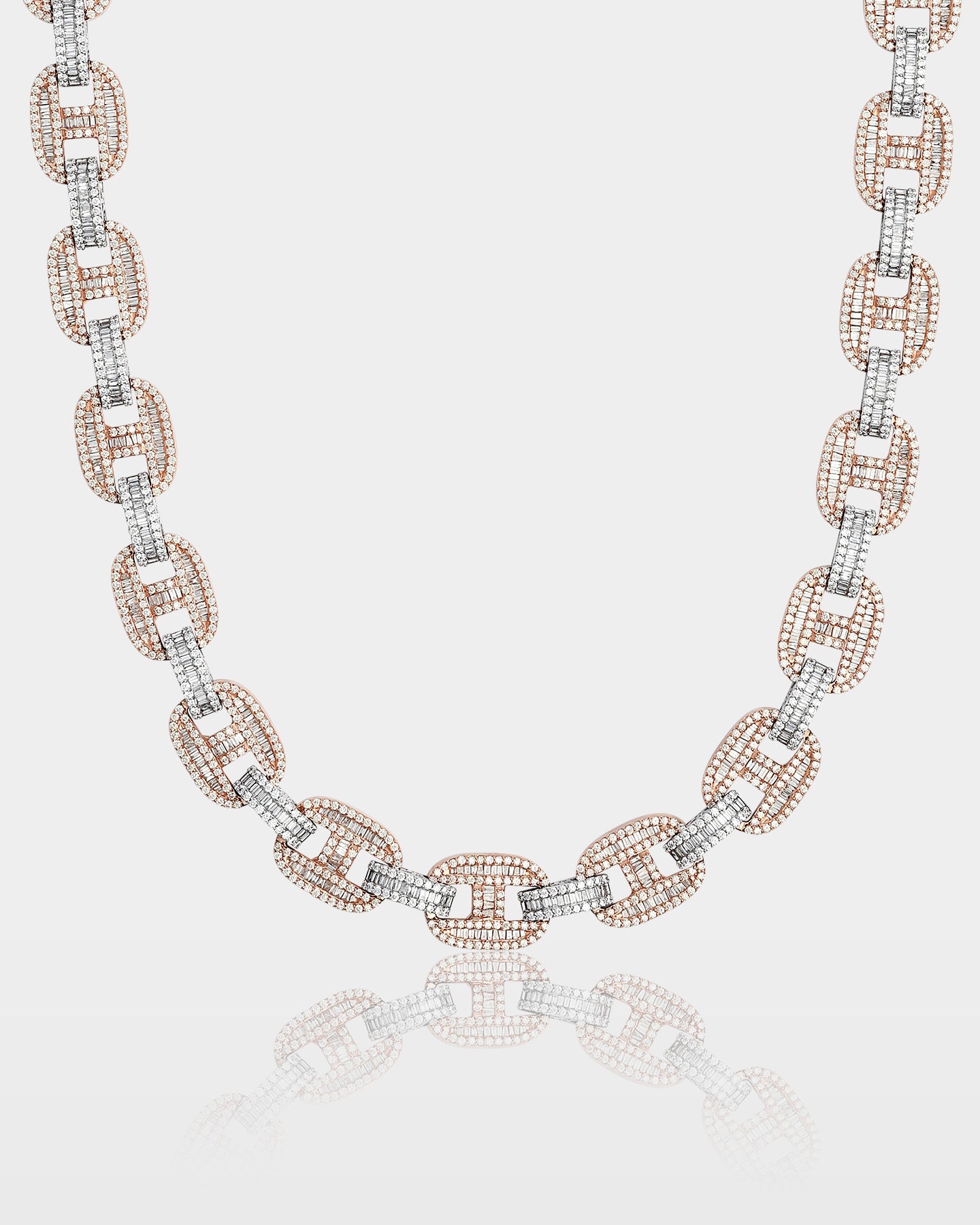 Two Tone Gucci Link Diamond Chain