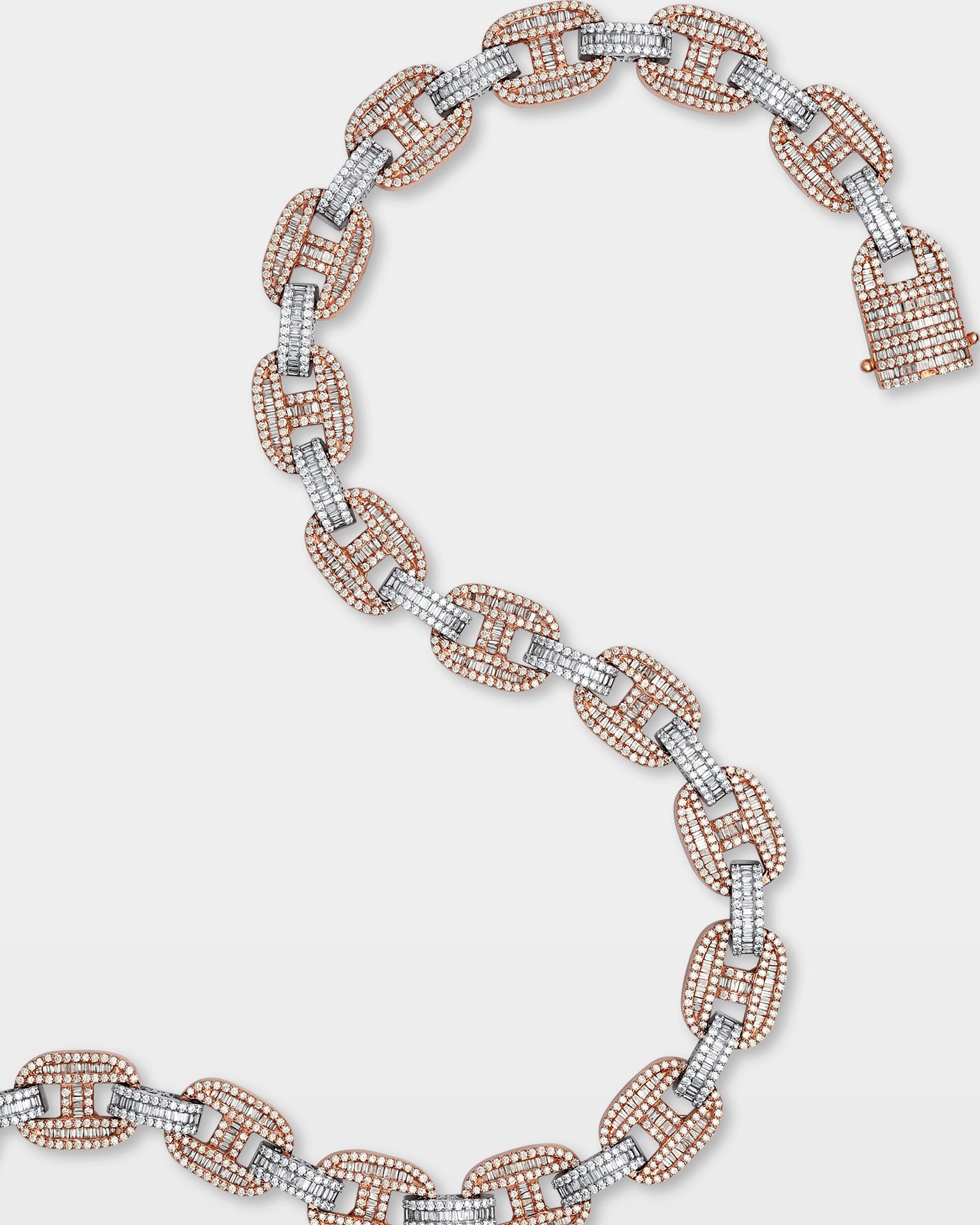 Two Tone Gucci Link Diamond Chain