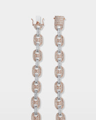 Two Tone Gucci Link Diamond Chain