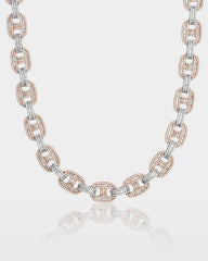 Two Tone Gucci Link Diamond Chain
