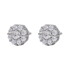 Iced Out Flower Earrings VVS Moissanite Daimond Earrings