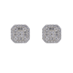 Baguette Round Square VVS Moissanite Daimond Earrings