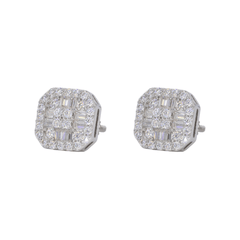 Baguette Round Square VVS Moissanite Daimond Earrings