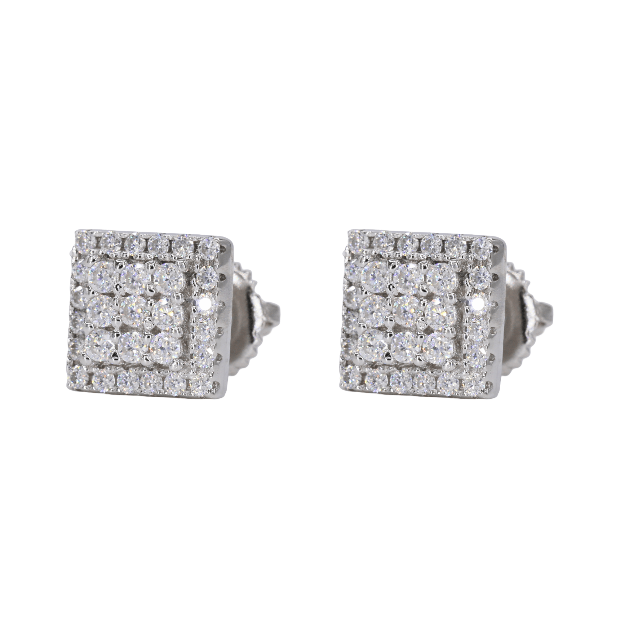 Squared Two Step VVS Moissanite Daimond Earrings