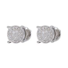 Iced Circle Bowl VVS Moissanite Daimond Earrings