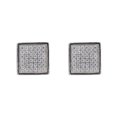 Square Iced VVS Moissanite Diamond Earrings