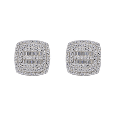 Baguette Middle Cushion VVS Moissanite Daimond Earrings