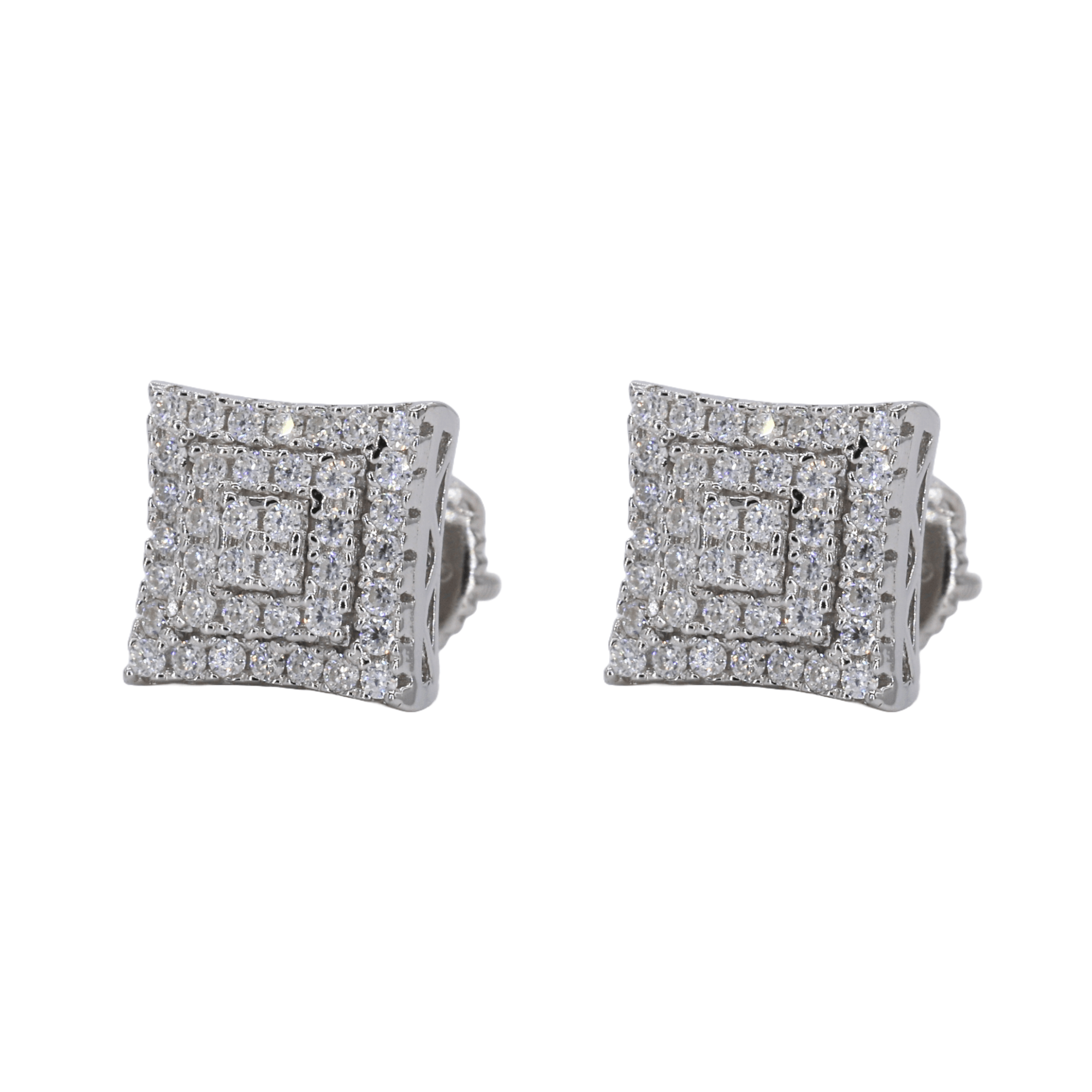 3 Step Iced Out Square VVS Moissanite Daimond Earrings