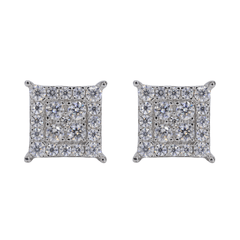 Square Iced VVS Moissanite Daimond Earrings