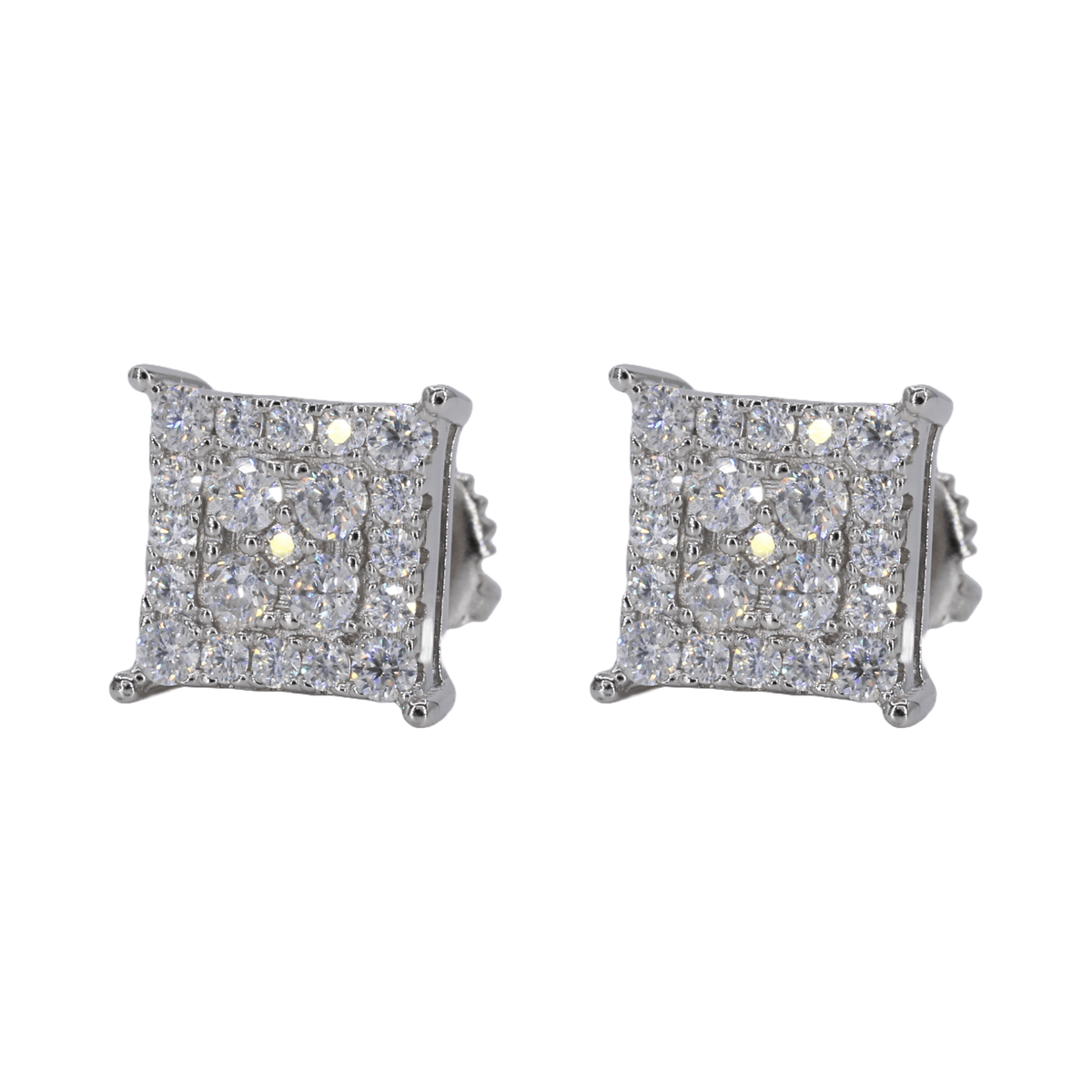 Square Iced VVS Moissanite Daimond Earrings