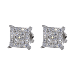 Square Iced VVS Moissanite Daimond Earrings