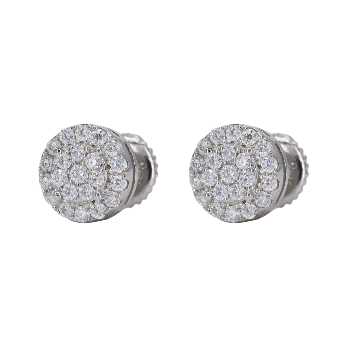 Circle Two Step Iced VVS Moissanite Daimond Earrings