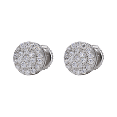 Circle Two Step Iced VVS Moissanite Daimond Earrings