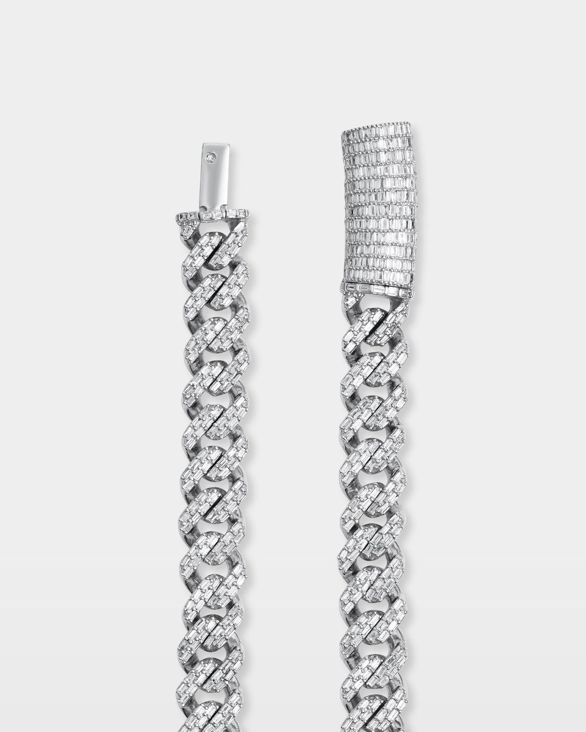 Two Row Baguette Diamond Miami Cuban Link Chain