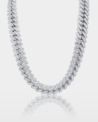 Halo Baguette Diamond Cuban Link Chain