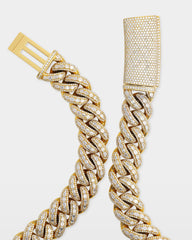 Baguette Row Diamond Cuban Link Chain
