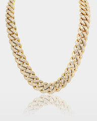 Baguette Row Diamond Cuban Link Chain