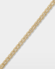 Gold Square Diamond Link Bracelet