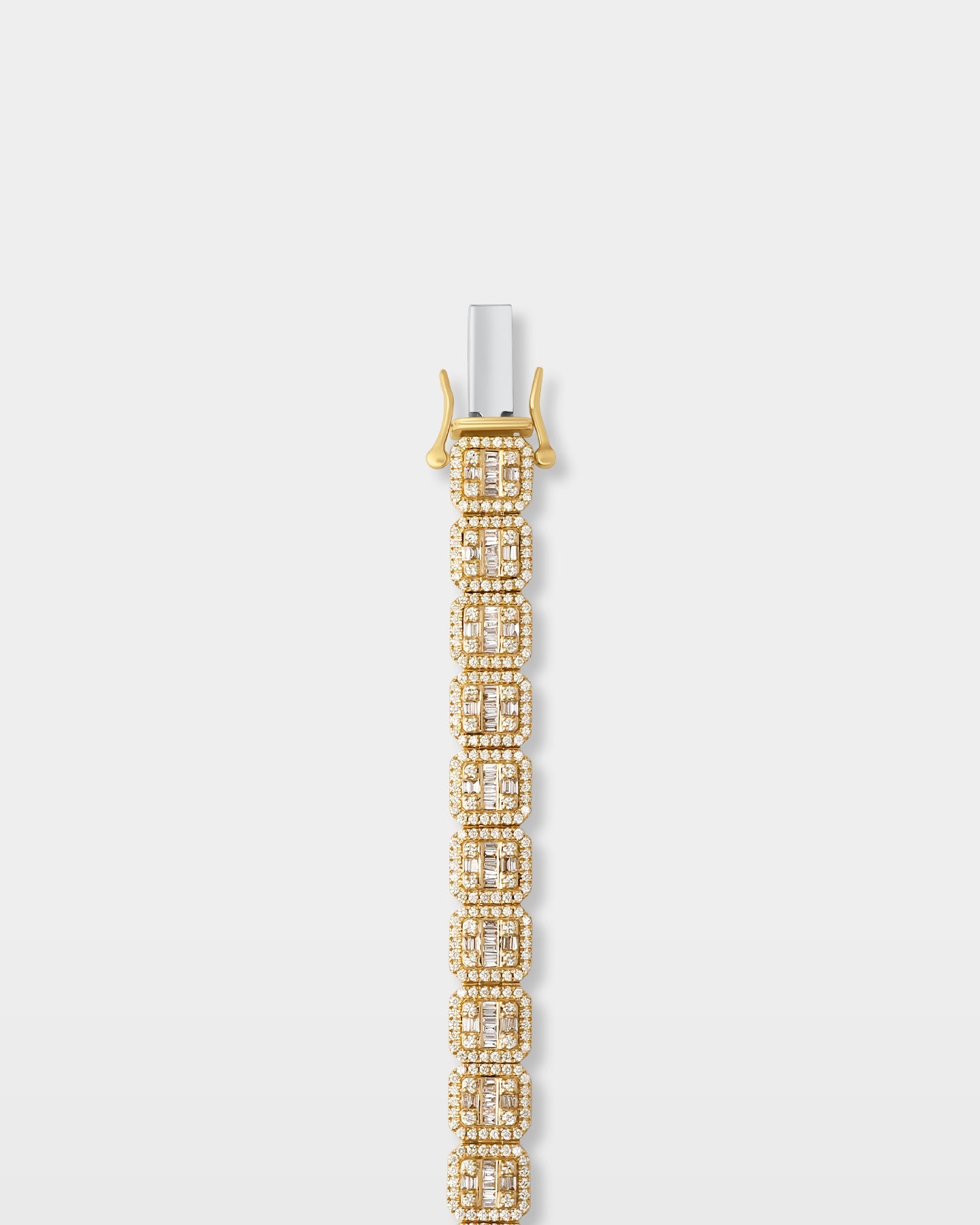 Gold Square Diamond Link Bracelet