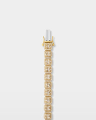 Gold Square Diamond Link Bracelet