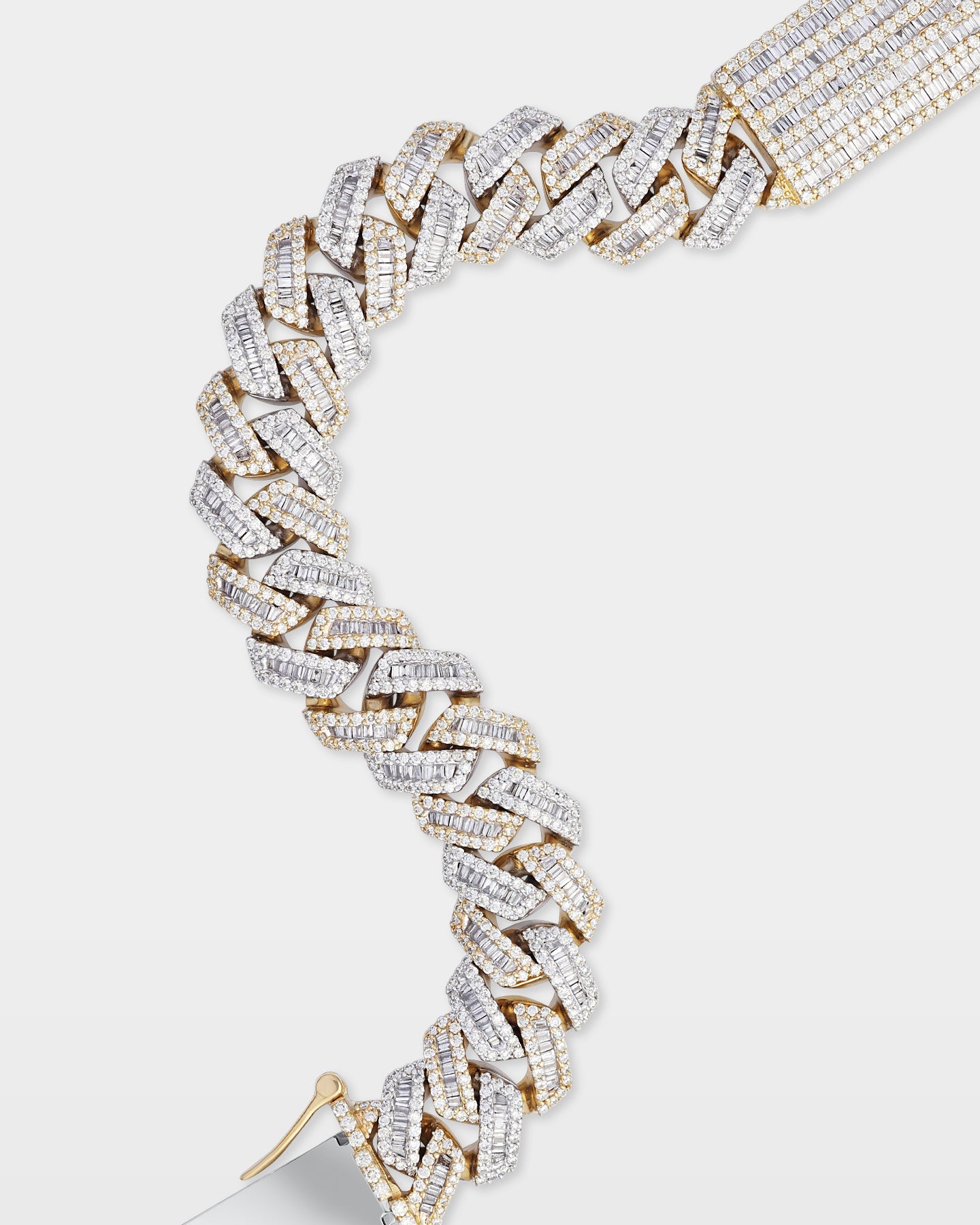 Two-Tone Miami Cuban Link Diamond Bracelet