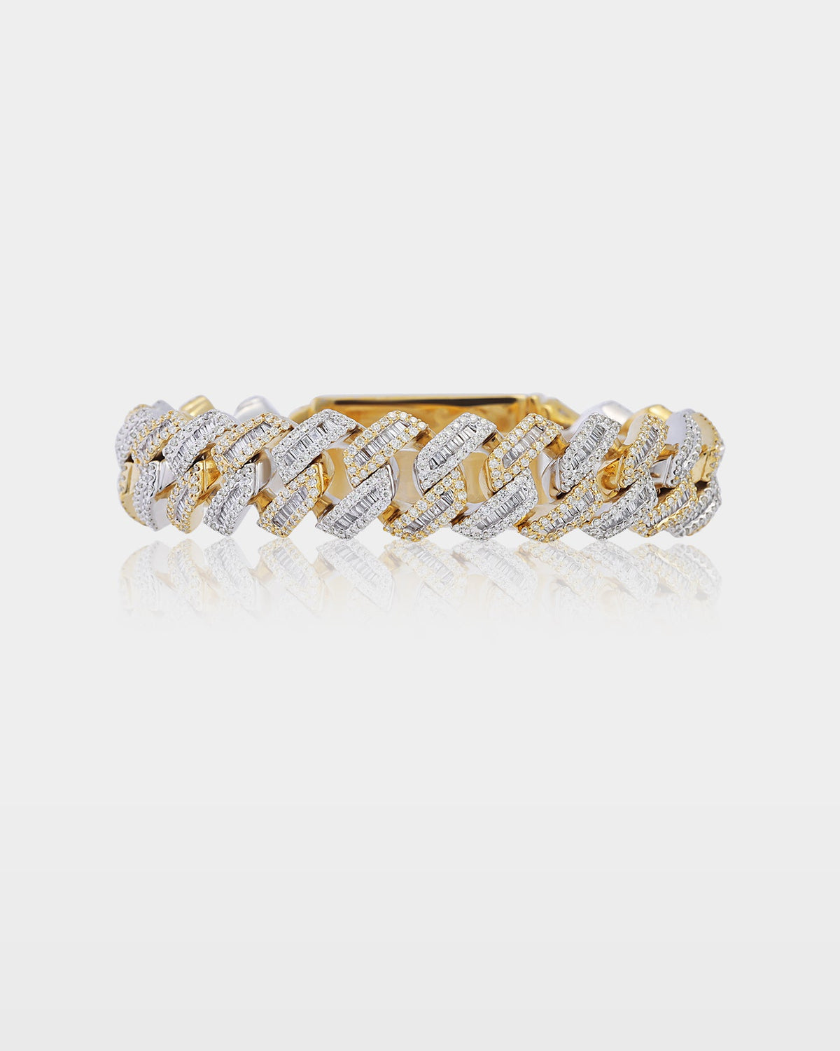 Two-Tone Miami Cuban Link Diamond Bracelet