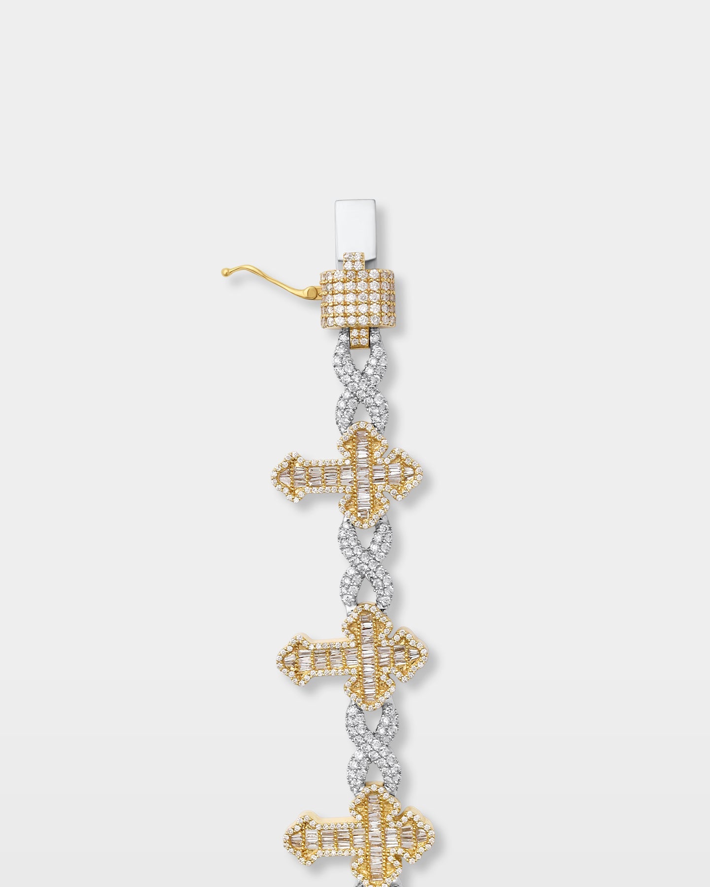 Two-Tone Infinity & Cross Diamond Bracelet