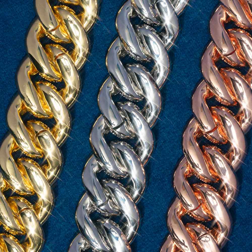 22MM Moissanite 6-Row Miami Cuban Link Chain 14K Gold